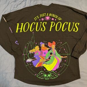 Hocus Pocus Disney Spirit Jersey Adult Sz Large Black Long Sleeve T Shirt